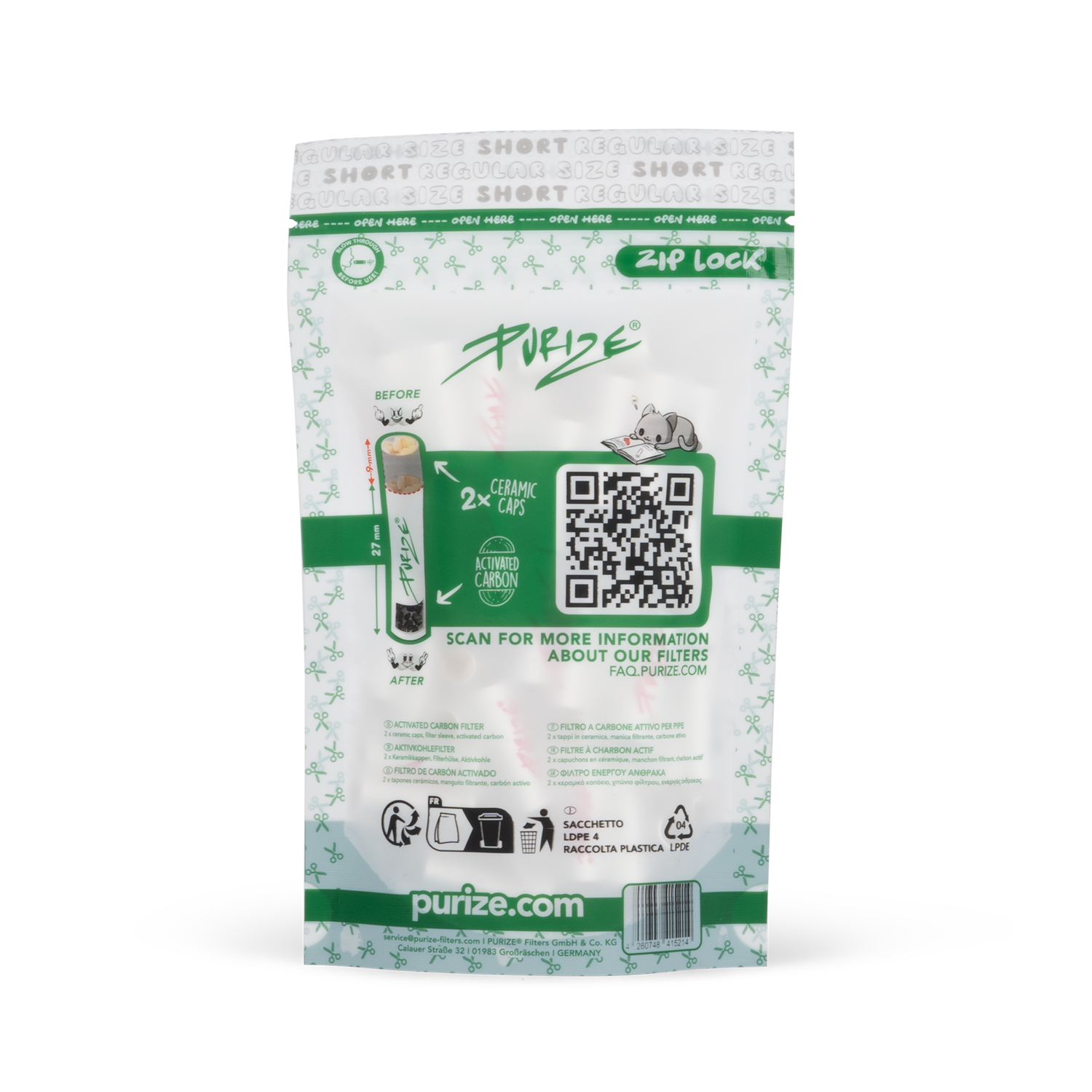 50 PURIZE® - Regular Size Short - 9mm