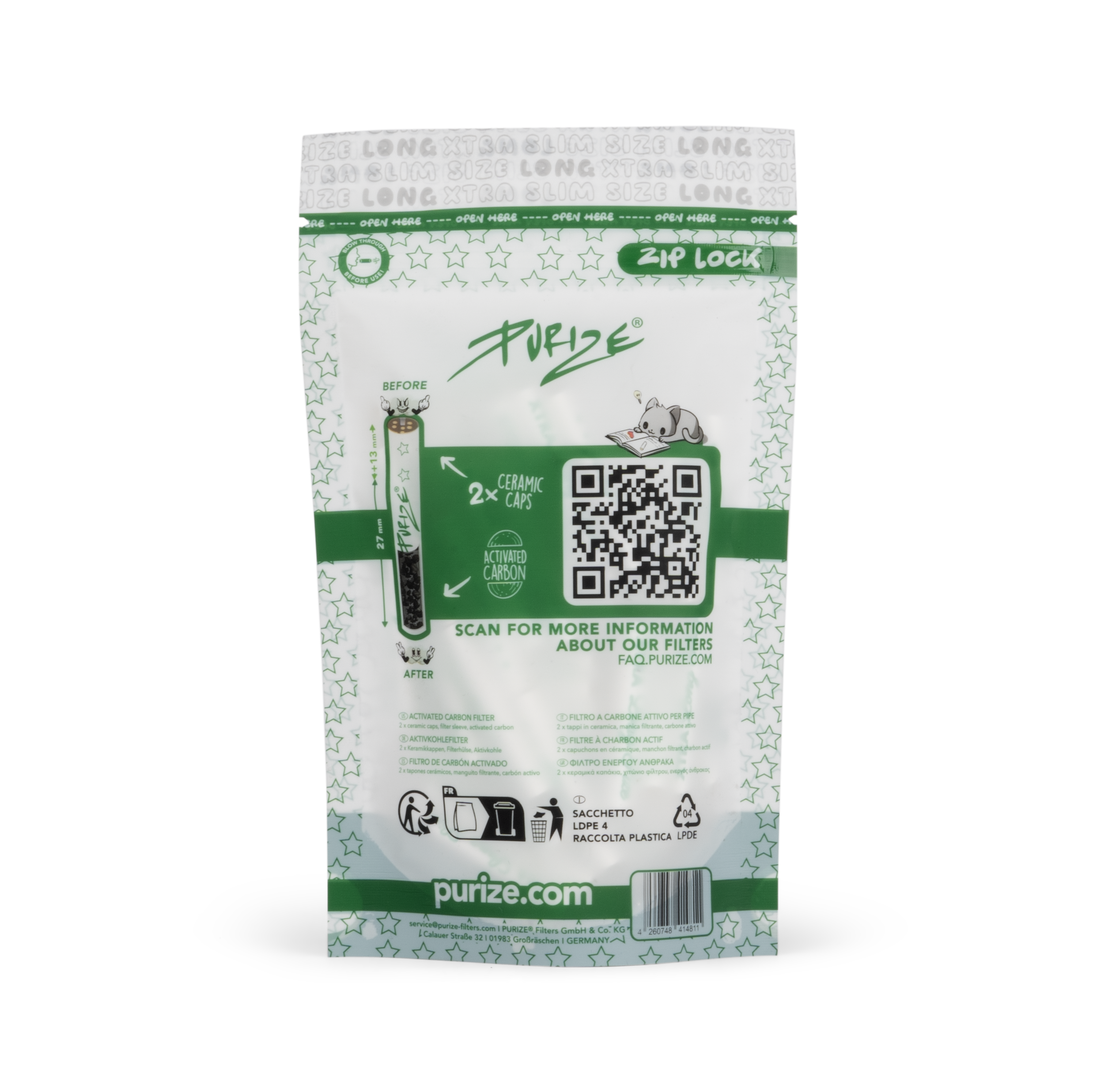 50 PURIZE® XTRA Slim Size Long | White